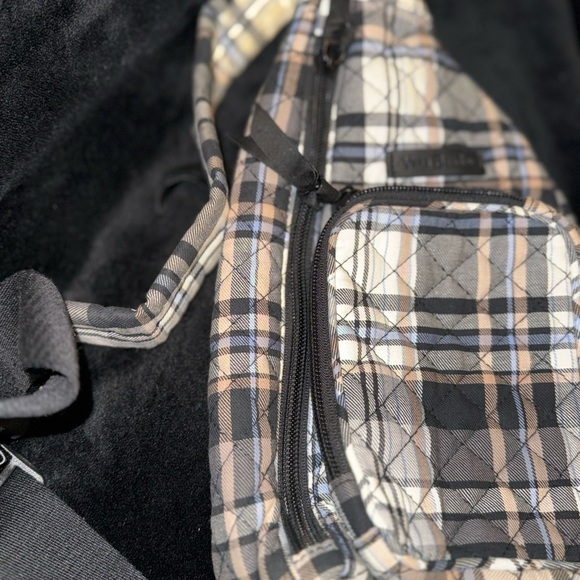 Vera Bradley Checkered Backpack - Black, Tan, Cream - Picture 7 of 16